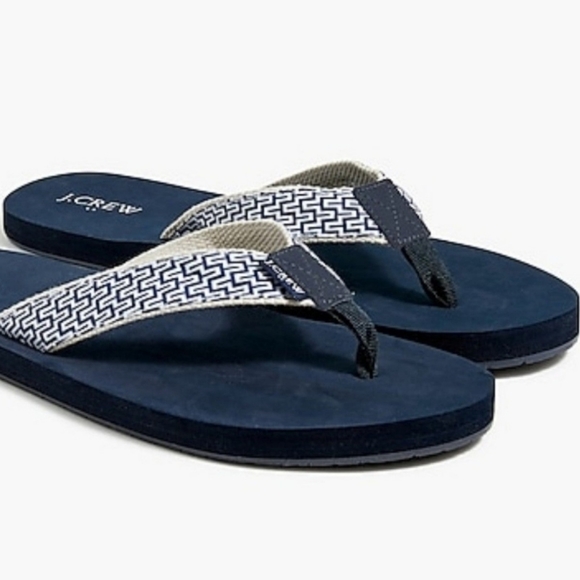 J. Crew Men's Geometric Printed Flip-flops NWT - Picture 1 of 10